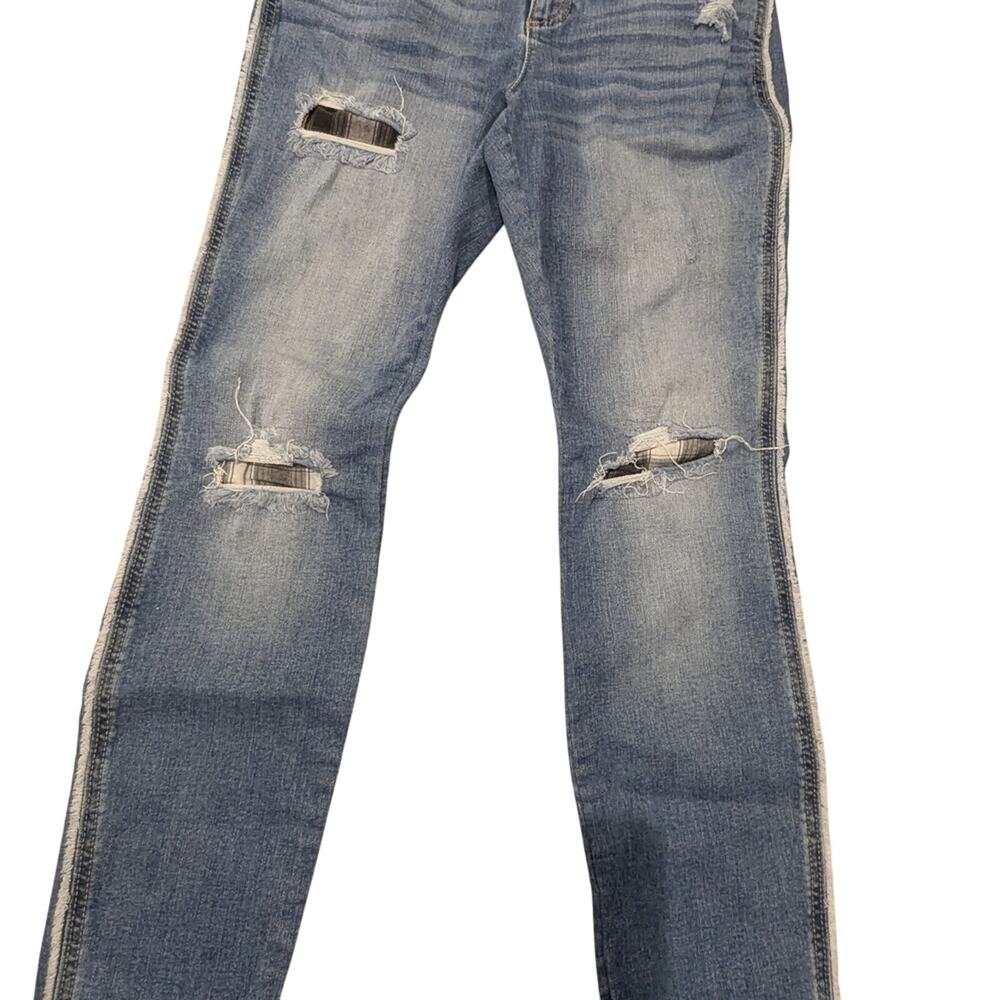 #325 INC International Concepts Blue Skinny Jeans with Distressed Details